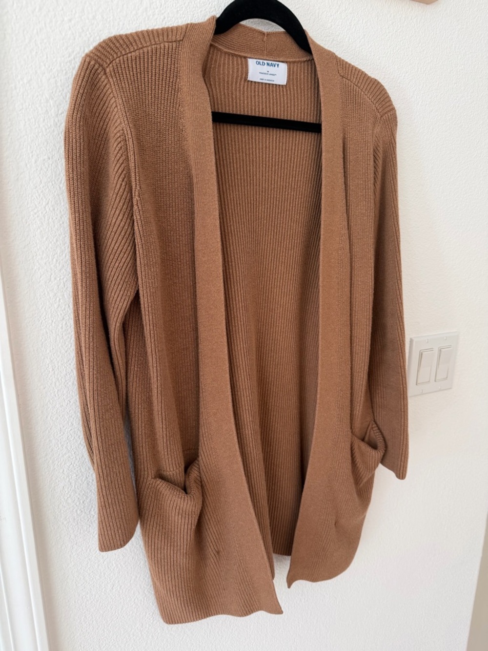 Old Navy Women's Open-Front Ribbed Cardigan - Camel Brown